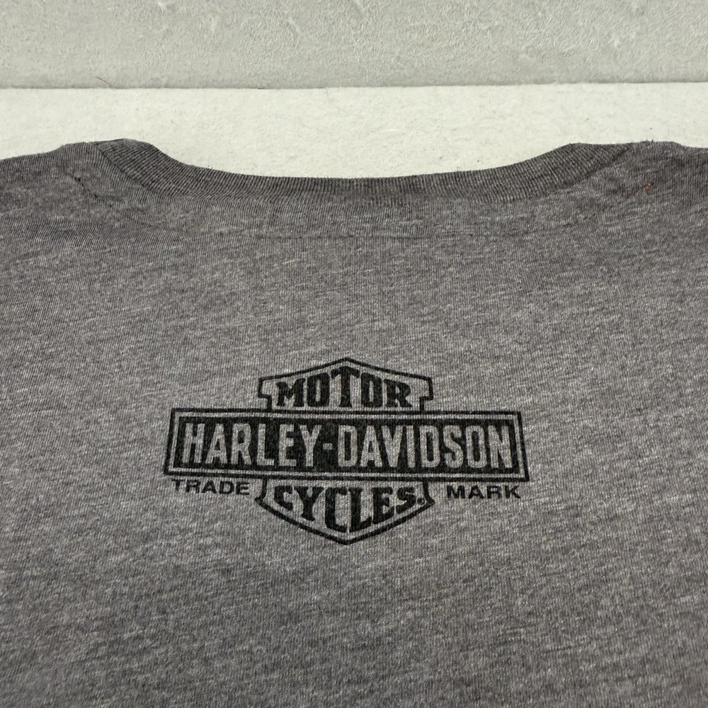 Harley-Davidson Shirt Mens Large Grey Skull Shield Logo 50/50 Tee 99032-17VM - Picture 2 of 10